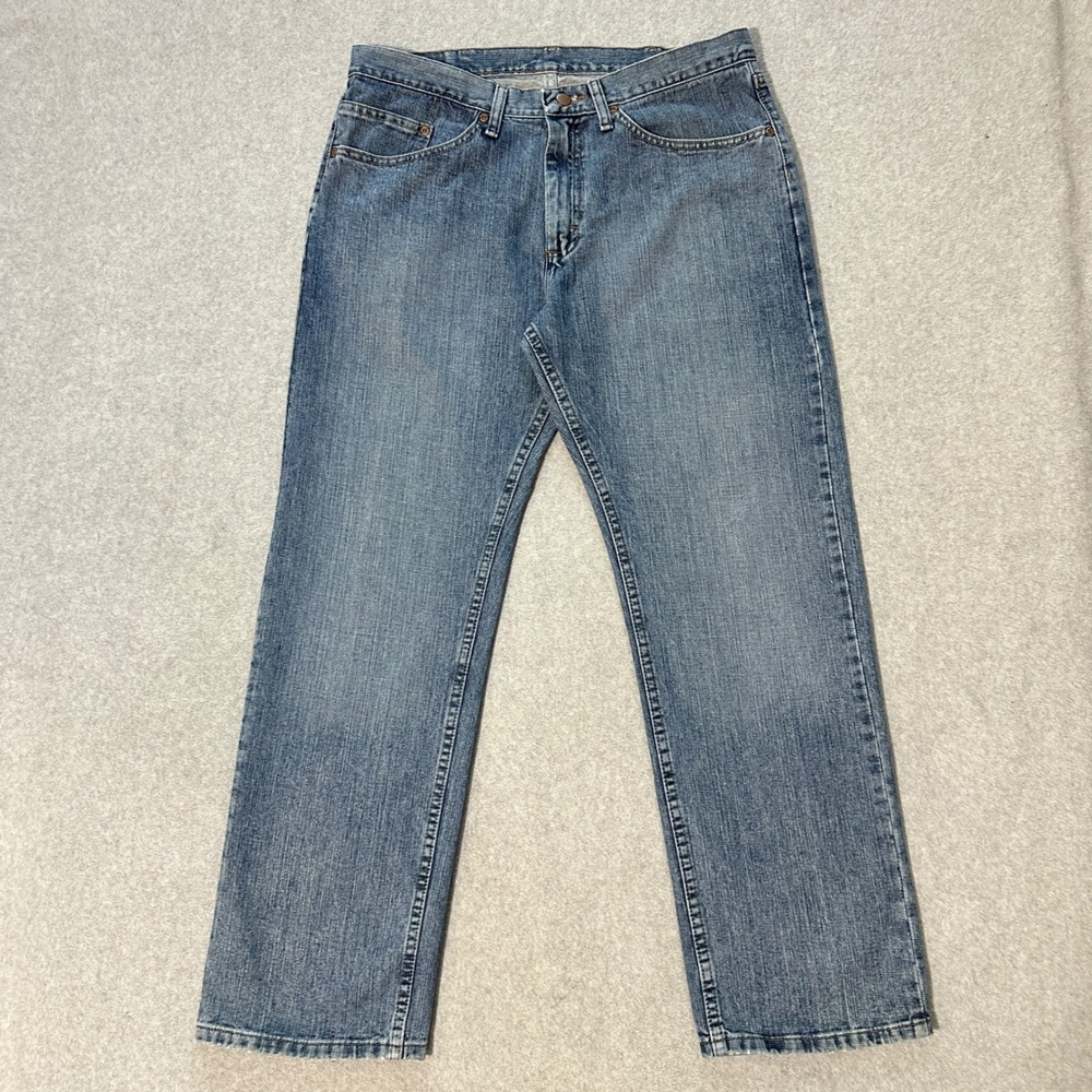 Wrangler 96TPRAM Mens Jeans 34x30 Medium Wash Regular Fit Straight Leg Denim